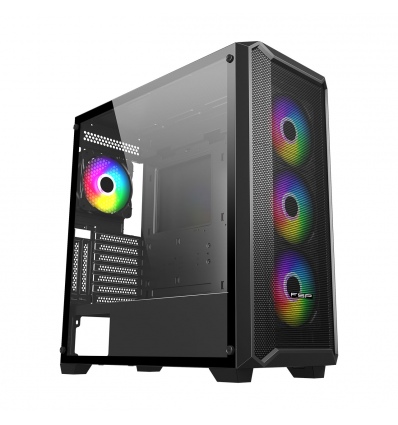 FSP ATX Midi Tower CMT591A/Midi Tower/Transpar./Černá