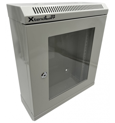 XtendLan Skříň 10", 9U, 140x350, šedý, prosklený