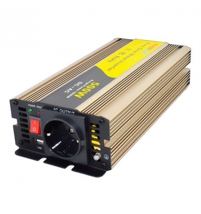 ROZBALENÉ - ROGERELE Sinusový měnič napětí REP500-12, 500W, 12V, USB port