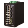 Planet IGS-20160HPT L3 switch, 18x1Gb, 2x2.5Gb SFP, 16x PoE 802.3at 320W, dual 48-56VDC, -40~75°C, IP30