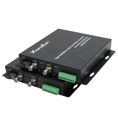 XtendLan HD-CVI/AHD/TVI/PAL opto konvertor, až do 5Mpix, 2x video, 2x COM, SC, single i multimode, pár