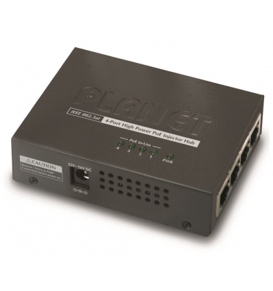 Planet HPOE-460 PoE injektor, 4x 1Gbps PoE 802.3at 30/120 W
