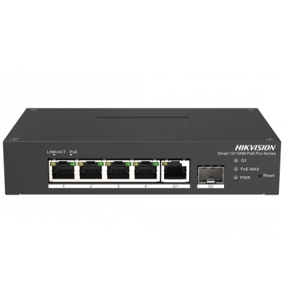 Hikvision DS-3T1306P-SI/HS - Smart managed switch , 4x 100Mb PoE + 1x Gb RJ45 + 1x Gb SFP, 60W