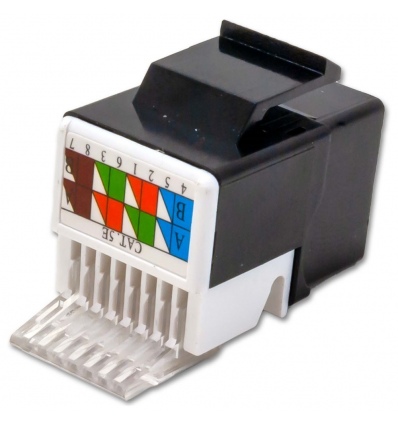 XtendLan Keystone jack RJ45, zaklapávací, CAT5e, UTP, instalace bez nástrojů, černý