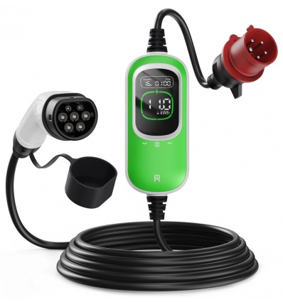 EVSE AC přenosná, třifázová nabíječka pro elektromobily, pro domácnosti, 11kW, 400 V, 16 A, 6m kabel s konektorem T2