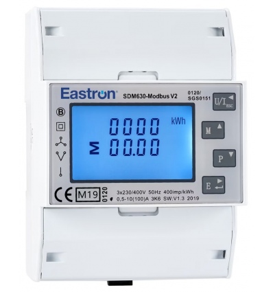 Eastron SDM630-MT-MID V2, třífázový, pulsní výstupy, vícesazbový