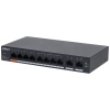 Dahua PoE switch 8x 100Mb + 2x GbE, 1x PoE 90W 802.3bt + 7xPoE 802.3at, celkem PoE 60W, ext mód 10Mb@250m, cloud správa