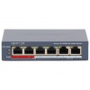 Hikvision DS-3E1106P-EI/M - Smart switch 4x 100TX PoE 2x 100TX uplink, 45W, Super PoE