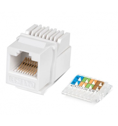 XtendLan Keystone jack RJ45, zaklapávací, CAT5e, UTP, instalace bez nástrojů, bílý