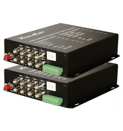 XtendLan HD-CVI/AHD/TVI/PAL opto konvertor, až do 5Mpix, 8x Video, 1xCOM, SC, single i multimode, pár