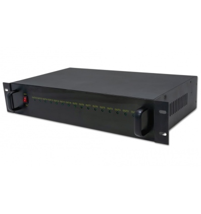 XtendLan Zdroj 24V a 28V AC, do 19" rozvaděče, 2U, 16x výstup, 5A, fanless, ochrana pojistkou