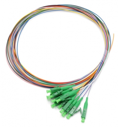 XtendLan FO pigtail LC/APC, 9/125, 0,9mm, 1m, LS0H, ZWP, sada 12 pigtailů různé barvy, G.652d