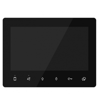 XtendLan Bytový monitor 2-drát D2/ LCD 7" 800x480/ dotyková tlačítka/ CZ menu/ černý/ tenký 14mm
