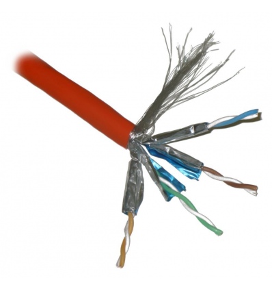 PLANET kabel FTP, drát, Cat 5e, fyzicky 6A, 4p, LS0H, stíněný každý pár, Planet Elite, oranžový, Dca, balení 500m