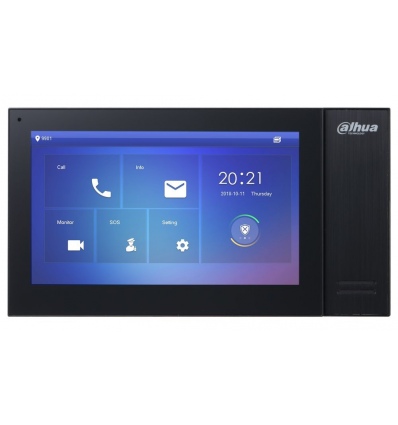 Dahua Bytový monitor IP/ touch 7" 1024x600/ Ethernet/ PoE 802.3af/ paměť/ CZ menu/ černý