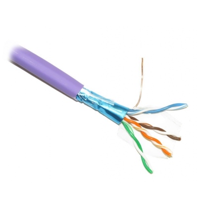 PLANET kabel FTP, drát, 4pár, Cat 5e, LS0H, Dca, Planet Elite, fialový, metráž, cena 1m