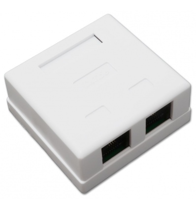 XtendLan Zásuvka 2x RJ-45 nestíněná, na zeď, spodní vývod, narážecí