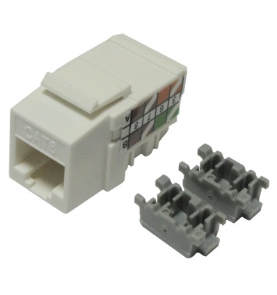 XtendLan Keystone jack RJ45, narážecí, CAT6, UTP, 90 st., narážení shora, bílý