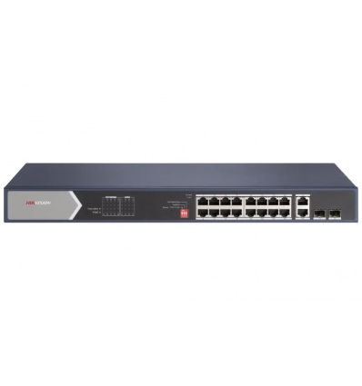 Hikvision DS-3E0520HP-E - Full Gb switch 16x PoE (4x HI-PoE), 2x uplink RJ-45 + 2x uplink SFP, 225W, dosah až 300m