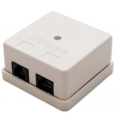 XtendLan Zásuvka 1xRJ12, 1xRJ45 (telefon + LAN) nestíněná, na zeď, spodní vývod, narážecí