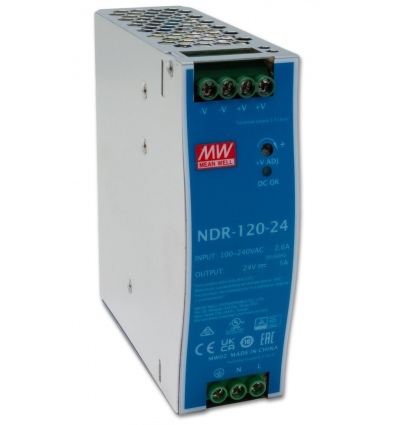 MEANWELL průmyslový napájecí zdroj MeanWell NDR-120-24 120W, 24V