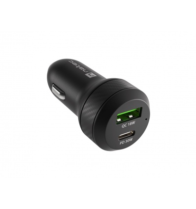 Natec nabíječka do auta CONEY, 1XUSB, 1XUSB-C, 48W