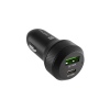 Natec nabíječka do auta CONEY, 1XUSB, 1XUSB-C, 48W