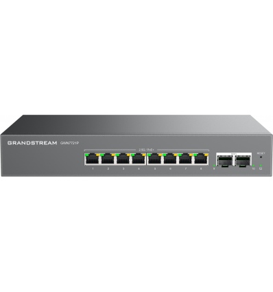 Grandstream GWN7721P L2 Lite managed switch, 8x 2.5GbE RJ45, 2x 10G SFP+, PoE/PoE+