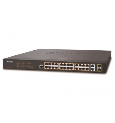 Planet FGSW-2624HPS L2 switch, 24x100Mb, 2x1Gb SFP, 24x PoE 802.3at 220W