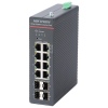 Hikvision DS-3T1512HP-SI-8P4F - Switch 8x 1Gbps RJ-45 PoE 90W na port 1-4 (celkem 300W), 4x 1Gb SFP