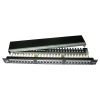 POŠKOZENÝ OBAL - LYNX Patch panel 19", 24 portů, Cat6, stíněný, LYNX, pouze poškozený obal, rovnané úchyty do racku