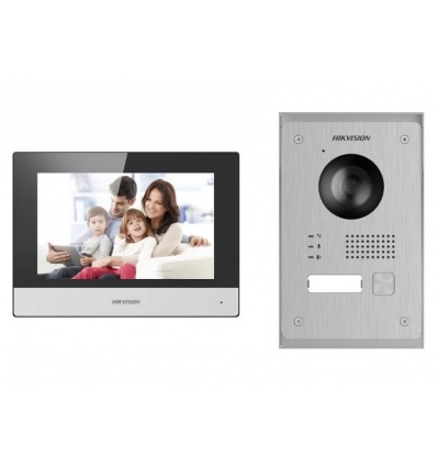 Hikvision DS-KIS703Y-P - Kit videotelefonu, 2-drát, bytový monitor + dveřní stanice + napájecí zdroj