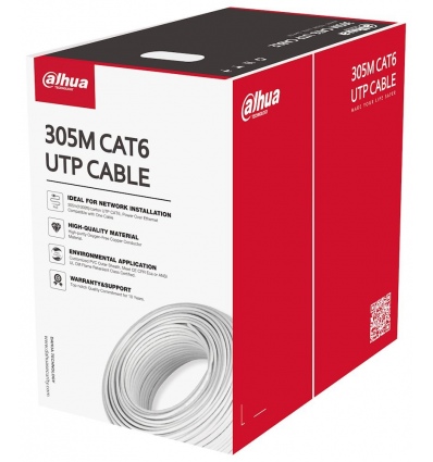 Dahua kabel UTP, Cat6, drát, 4pár, LS0H, Eca (balení 305m)