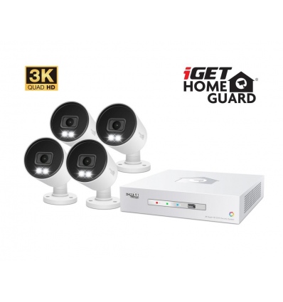 iGET HGDVK83304 - Kamerový 3K set, 8CH DVR + 4x kamera 3K, zvuk, LED, SMART W/M/Andr/iOS
