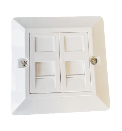 Neosazená zásuvka na omítku pro 2 keystone protiprachová