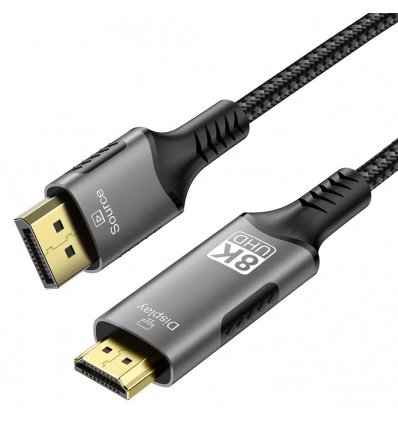 PremiumCord DP 1.4 na HDMI 2.1 kabel, 2m
