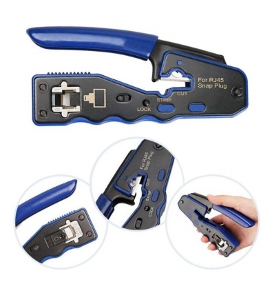 W-Star Krimpovací kleště RJ45 WSEZ670 profesionální kleště EZ Cat6, Cat5, RJ45EZ, STP