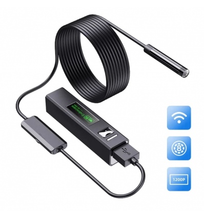 W-Star WIFI endoskop WEF1505m, 5m měkký kabel UHD 1200P, 8mm, iOS, adroid, PC