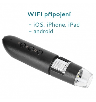 W-Star Digitální mikroskop WIFI UMW1200S, HD 1000x přísvit černá USB iOS android