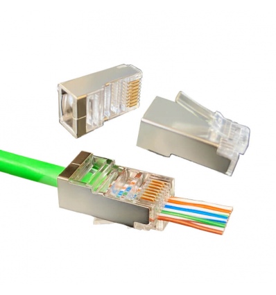 W-Star Konektor FTP RJ45EZ Cat5e 100ks pozlacený 5SLD pass through FRJ45EZC5S