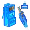 W-Star Konektor UTP RJ45EZ Cat5e100ks pozlacený, modrá, pass through ethernet RJ45EZ5BS