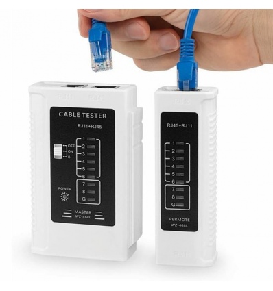 W-Star Tester kabelů UTP WS468WH RJ45 RJ11 STP Cat5e Cat7 bílá