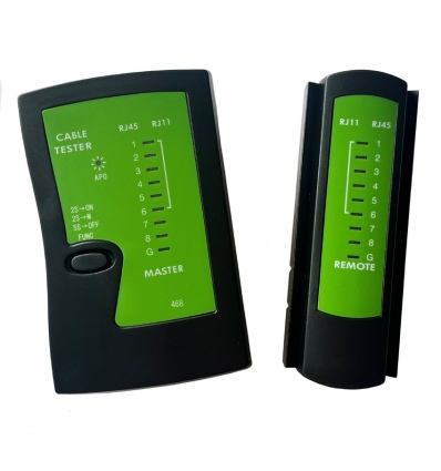 W-Star Tester kabelů UTP WS468EC RJ45 RJ11 indikace LED diodami černá