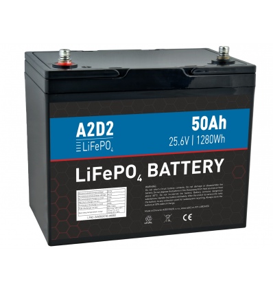 A2D2 baterie LiFePO4 25,6V 50Ah M8