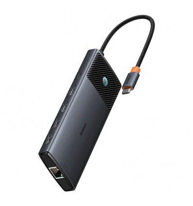 Baseus Metal Gleam II Series 10v1 USB-C HUB Dokovací Stanice Cosmic Black
