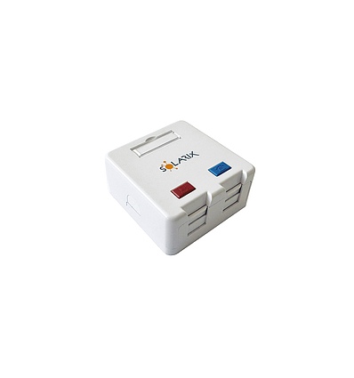 Zásuvka modulární Solarix pro 2 keystony na omítku bílá SXMO-2-0-WH