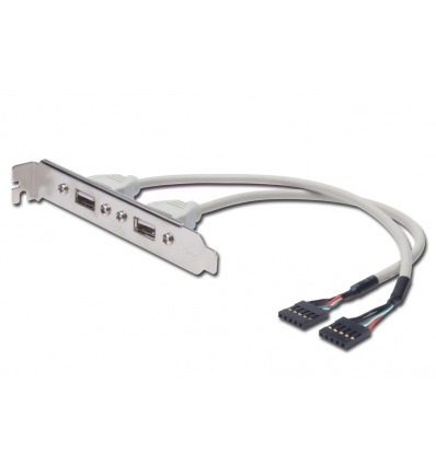 PremiumCord USB vývod z MB na záslepku, 2x USB-A