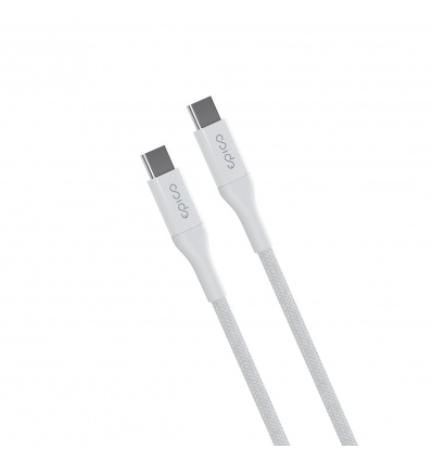 Epico Braided PD Cable 2m USB-C to USB-C - bílá