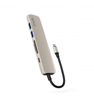 Epico 6v1 hliníkový USB-C 8K hub - bílá
