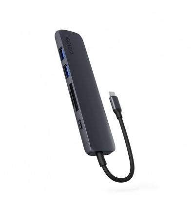 Epico 6v1 hliníkový USB-C 8K hub - inkoustová